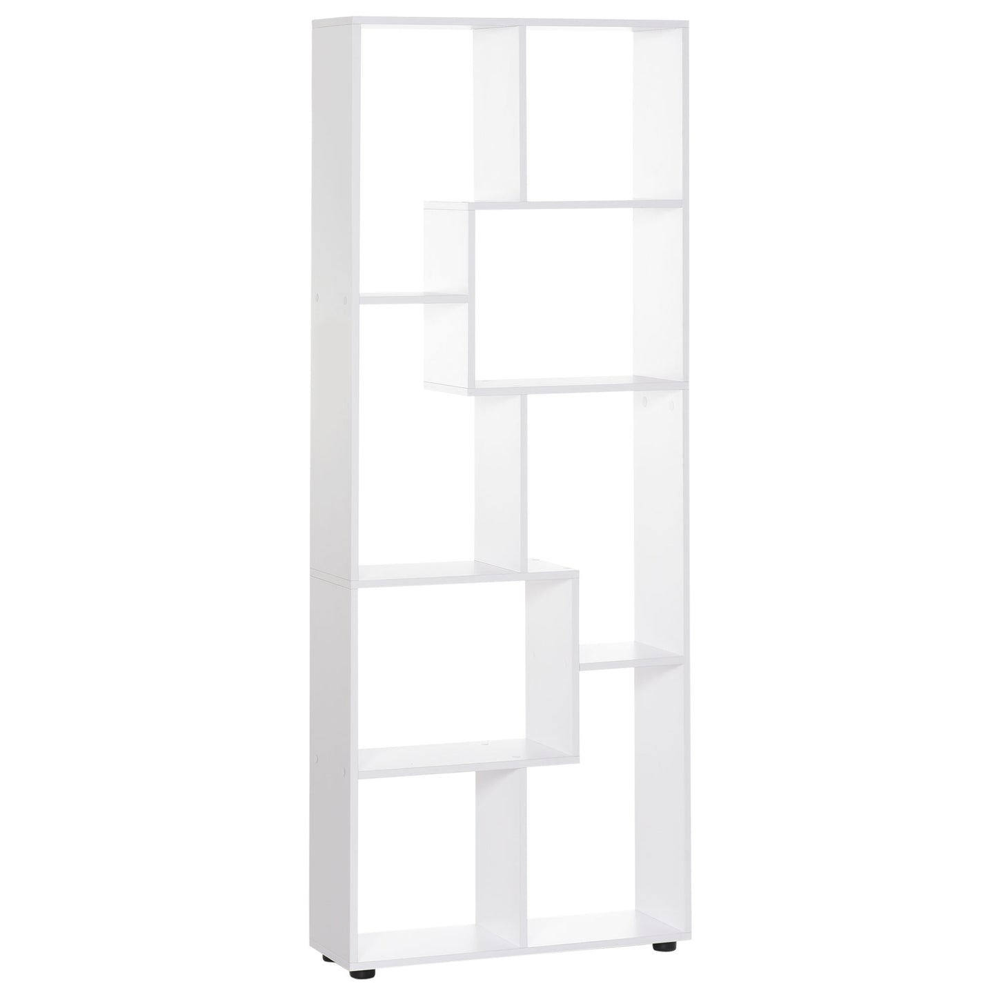 HOMCOM 8-Shelf Particle Board Bookcase Corner Bookshelf w/ Melamine Surface Foot Pads White