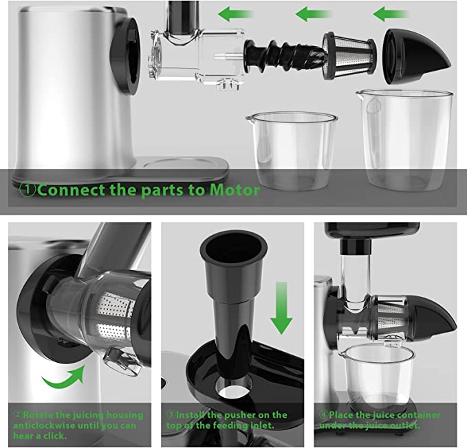VPCOK Slow Masticating Juicer with Quiet Motor & Reverse Function NEW - Z03