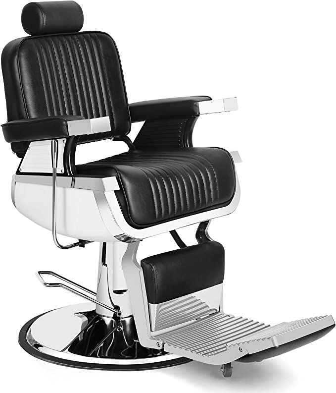 Artist Hand Barber Chair Reclining Hydraulic Barber Chairs 360 Degree Swiveling Adjustable Height Heavy Duty Styling Chairs For Salon Beauty Tattoo Hairdressing Shaving Beauty Equipment Black