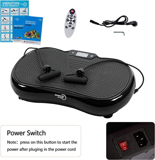 display4top Ultra Slim Vibration Plate Exercise Machine,5 Programs + 180 Levels,Full Whole Body