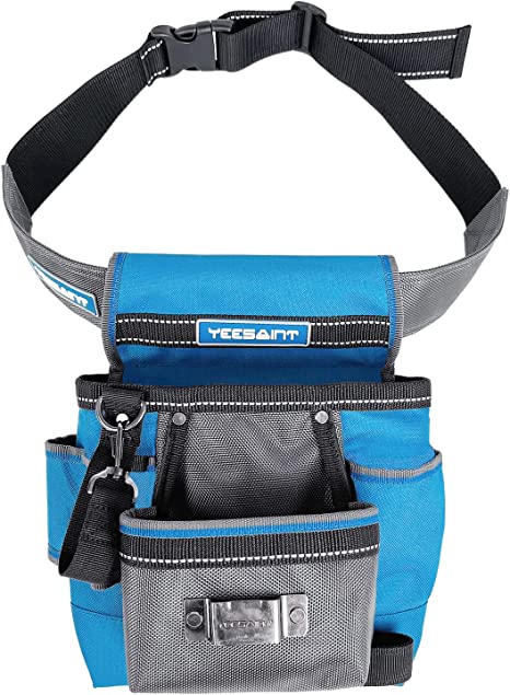 YEESAINT Tool Belt, 6 Pockets Single Side Tool Pouch,Heavy Duty Tool Storage Organizer with Adjustable Waist From 33”To 51’’, Tool Bag for Electrician, Carpenter, Construction, Gardening, Cleaning
