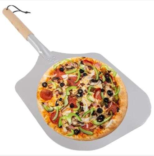 12 Inch Aluminium Pizza Paddle Peel - Great For Baking Pizza & Serving