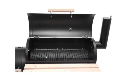 Charcoal BBQ Grill with Smoker Offset Steel Barrel Drum Outdoor Garden Camping