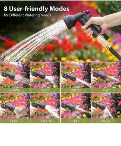 100FT Heavy Duty Expandable Flexible Garden Magic Water Hose Pipe With Spray Gun