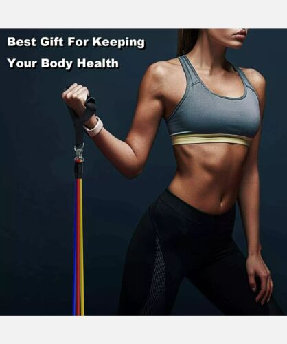 Resistance Bands kit Workout Exercise Crossfit Fitness Yoga Training Tubes